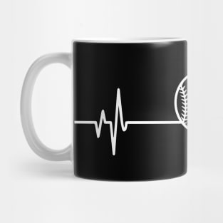 Baseball heartbeat - Cool Funny Baseball Lover Gift Mug